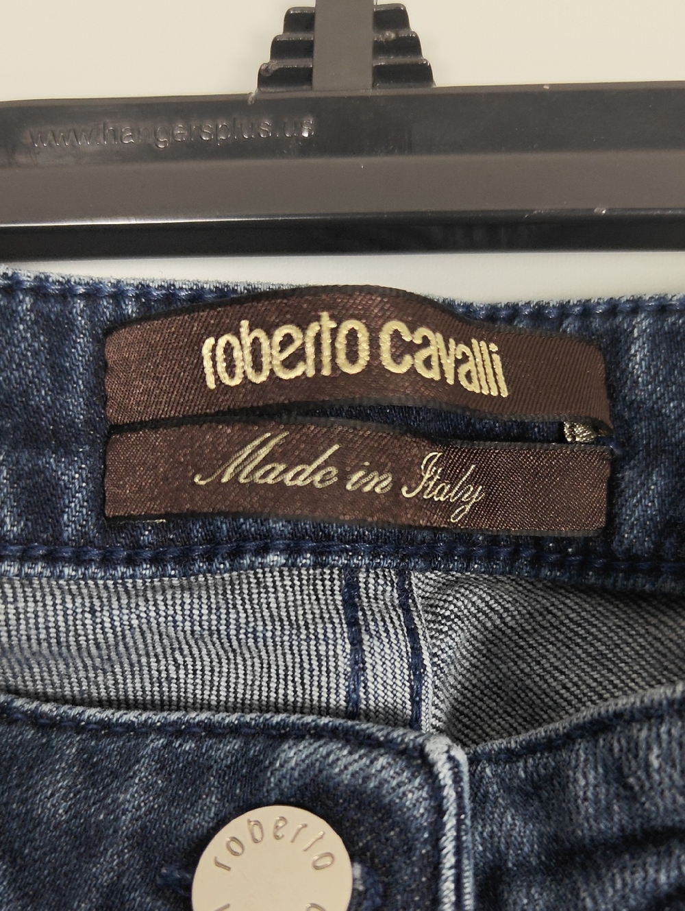 ROBERTO CAVALLI Mid-Rise Wide Leg Dark Wash Jeans Size EUR 46 US 10 - Picture 2 of 16